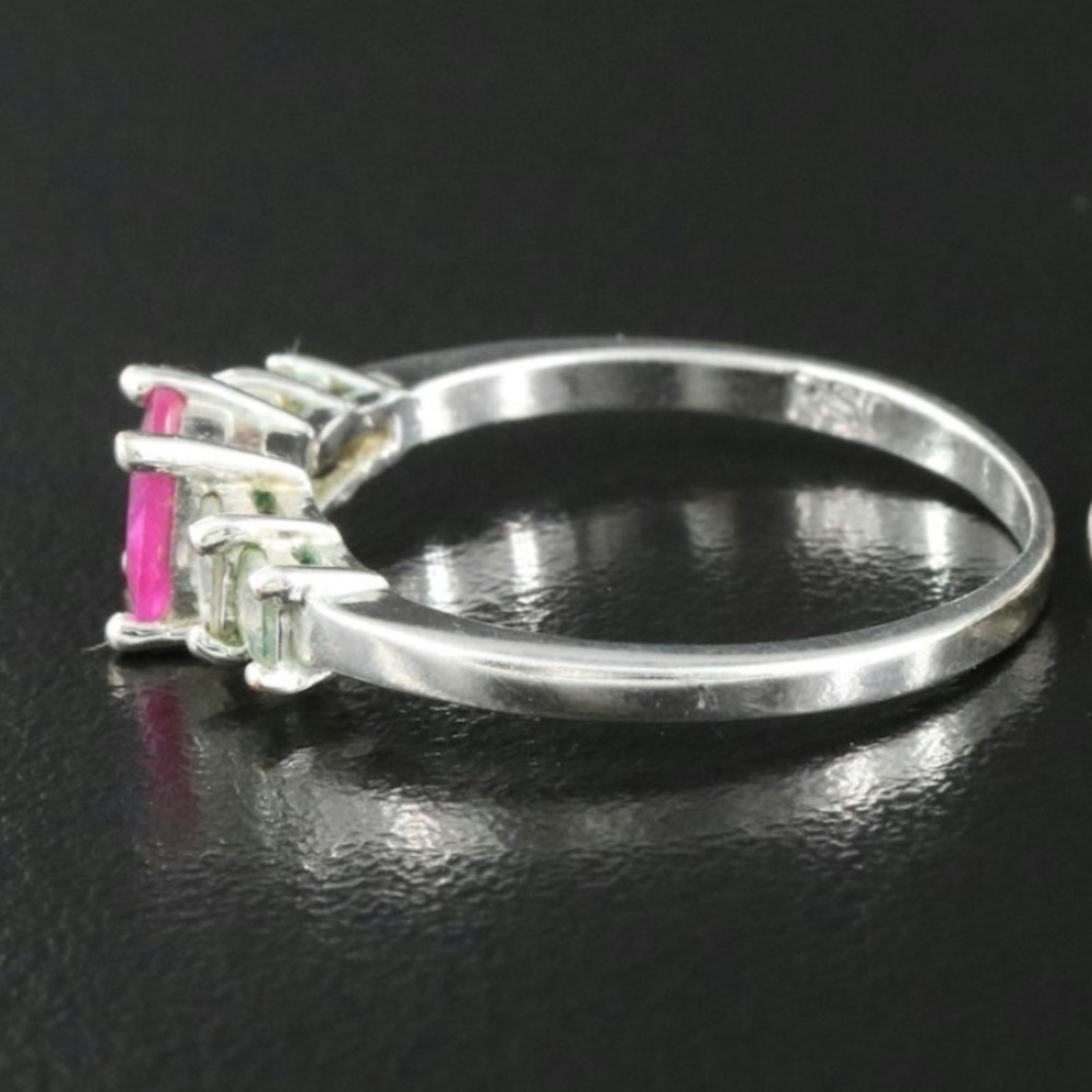 Metal - Lab created ruby CZ ring - Picture 2 of 3